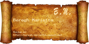 Beregh Marietta névjegykártya